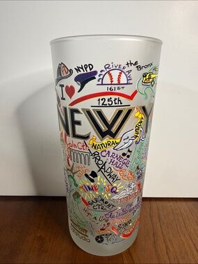 Catstudio New York City Illustrated Frosted Glass Tumbler